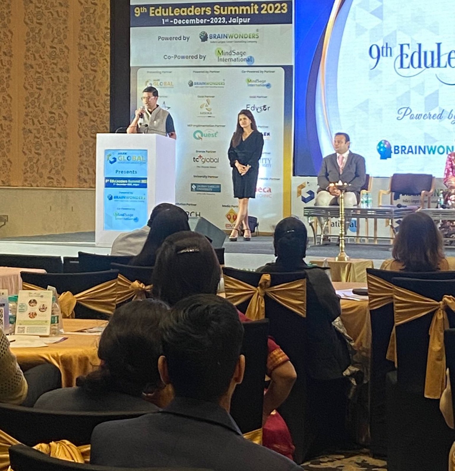 Sachin Shrivastava addressing an education leaders summit
