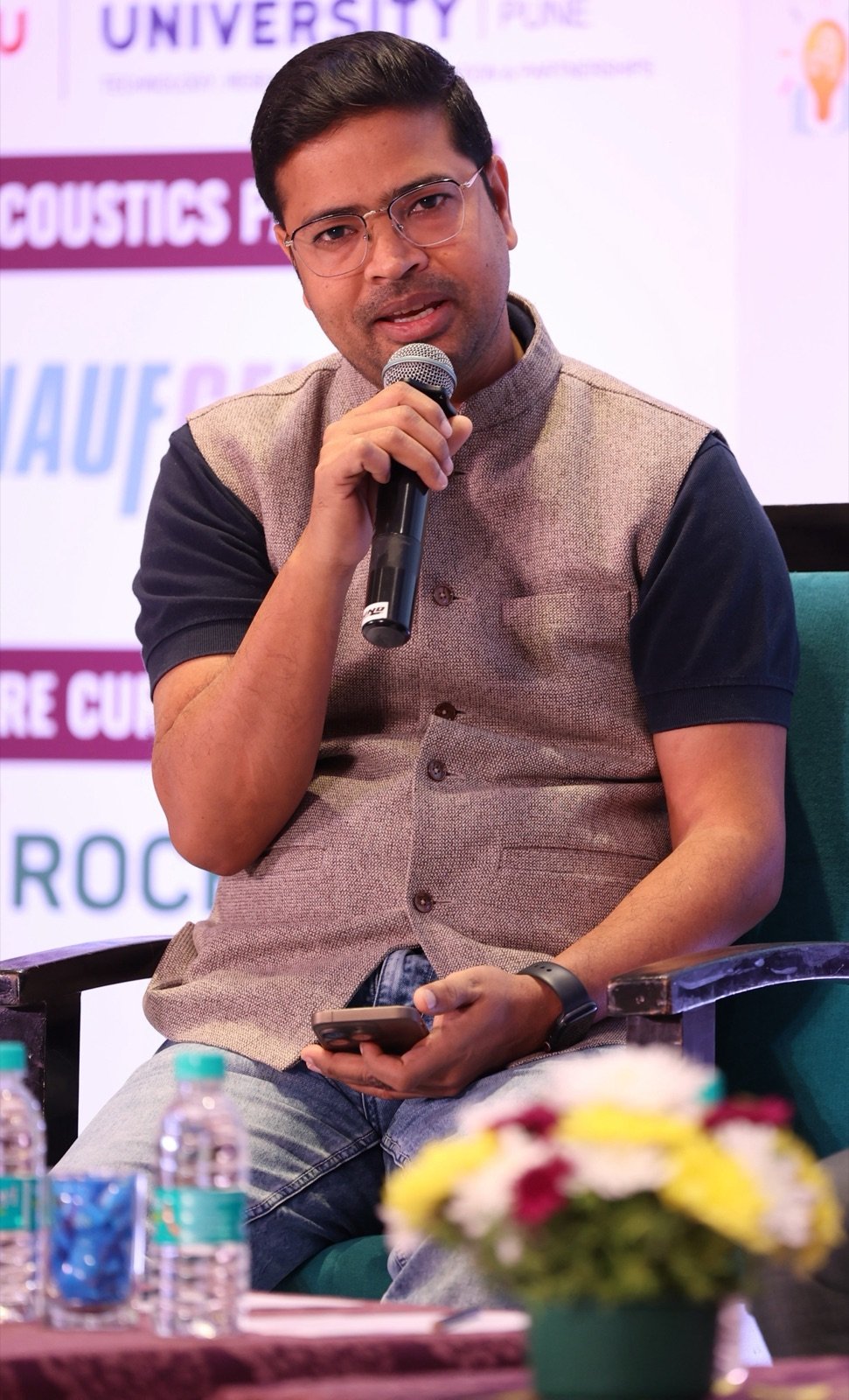 Sachin Shrivastava speaking during a panel conversation