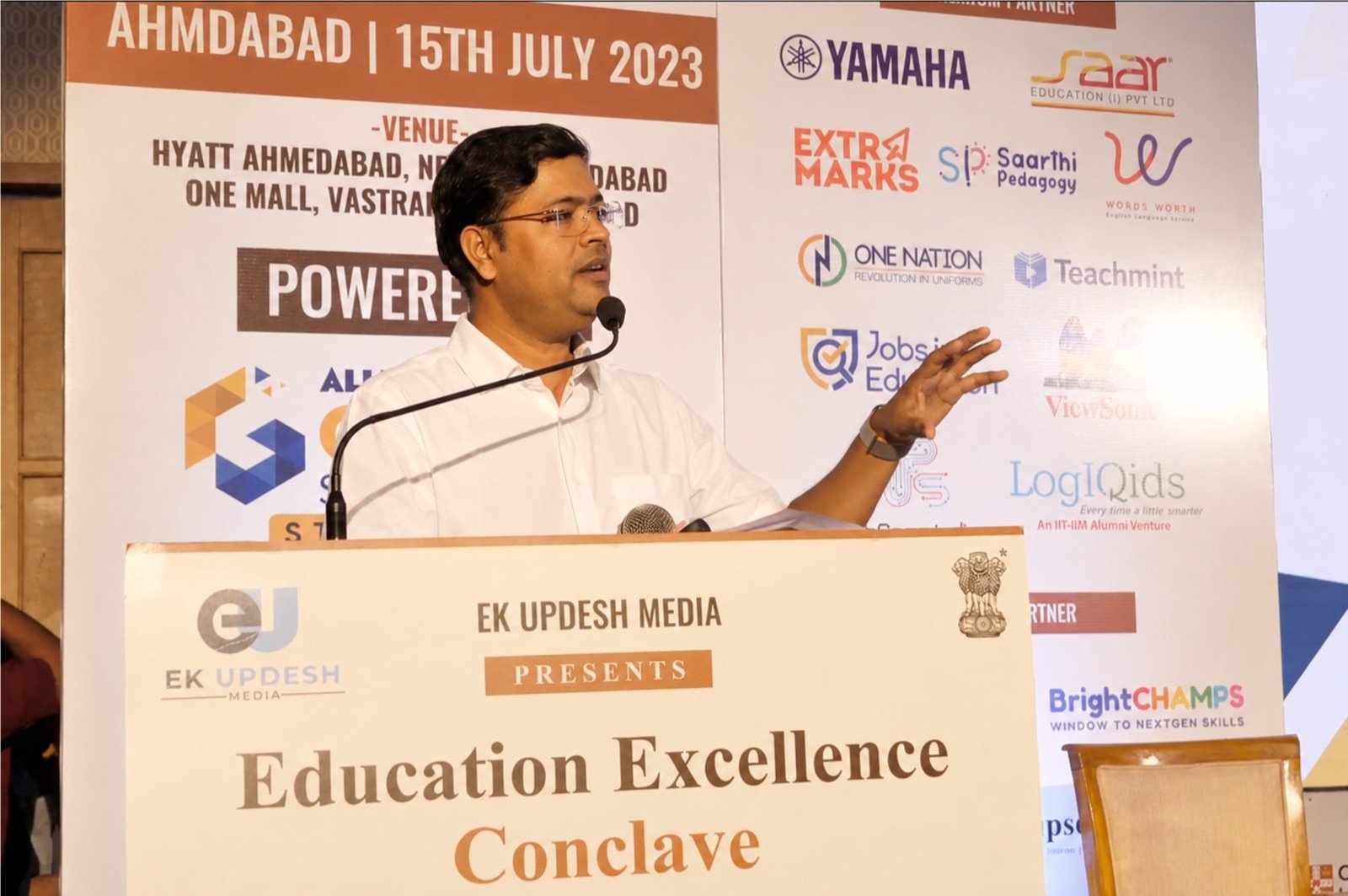 Sachin Shrivastava addressing an education leadership conclave